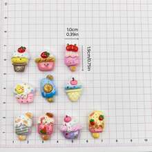 20/50pcs Mixed Mini Realistic Ice Cream & Cake Series Flat Back Craft Stickers, For Making Earrings, Hair Accessories, Jewelry, Resin Crafts Decorative Stickers (Jewelry Making For Adults Aged 14+) - Multicolor - View 4