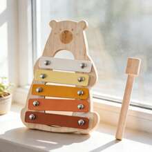 Cute Bear Xylophone Toy, Baby Auditory Stimulation Musical Enlightenment Five-Tone Xylophone Educational Toy, Trains Baby's Hand-Eye Coordination And Concentration, Christmas/Birthday Gift - Multicolor - View 5