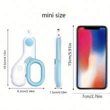 1pc Mini Pet Nail Clipper With LED Light, And Convenient For Trimming Nails Of Small Cats And Dogs - Multicolor - View 4