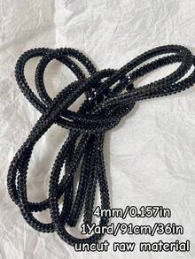 Approx. 4mm Rhinestone Trim Crystal Ribbon, For DIY Hairbands, Clothing Bows, Bracelets, Necklaces; Decorative Supply For Shoelaces & Bag Straps - Diamond Model - View 14
