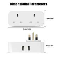 British Standard 2-In-1 Plug Converter, International Travel Adapter Socket With USB+ Fuse, Flame-Retardant PC Material, Compact And Lightweight, Essential For Home, Travel And Abroad White - UK Plug(220-240V) - View 8