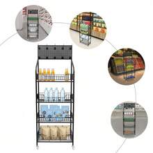 SENDERPICK 4 Tier Retail Display Rack Stand, Snack Candy Display Organizer, Snack Rack, Basket Stand Cart - Black - View 1
