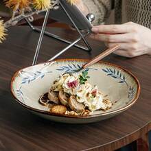 1pc 9-Inch Lotus Leaf Plate, High-End Ceramic Irregular Salad/Serving Dish - Multicolor - View 10