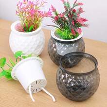 4 pezzi Piccoli vasi idroponici pigri, vasi in plastica trasparenti a doppio strato, vasi autoinaffianti con corda di cotone assorbente, accessori per la cura delle piante da interno ed esterno, balcone e scrivania - A - Visualizzare 3