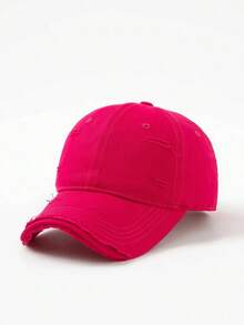 1pc Men Solid Color Distressed Baseball Cap, Suitable Spring And Summer And Daily Wear - Multicolor - View 4