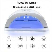 UV LED Nail Lamp, Professional Nail Dryer For Gel Polish Curing - 4 Timer Settings, Fast Drying For Fingers And Toes, Home Salon Manicure Light, White - 白色 - 查看 3