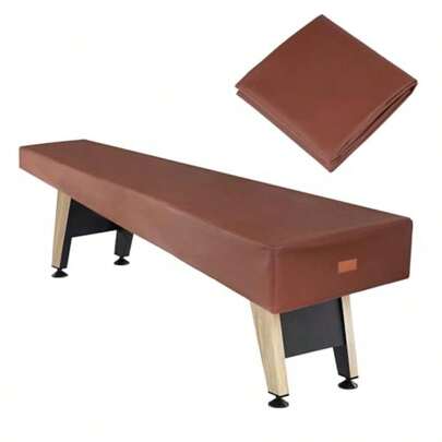 Odwmwhuh  K-Musculo Shuffleboard Table Cover Heavy Duty Leatherette Waterproof And Tearproof Shuffleboard Covers Fit For 14FT 171"L X 26"W X 8"H Shuffleboard Table (Brown)