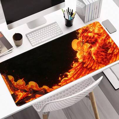 Phoenix Firebird Extra Large Mouse Pad, Gaming Desk Mat, Big Keyboard Pad, Washable, Rubber Non-Slip Bottom, Stitched Edge, Gift Mouse Pad, Desk Protector, Study Pad, Multiple Sizes Available, Computer Keyboard Mat, Laptop Pad