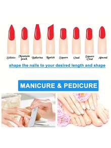 20pcs Crescent-Shaped 100/180 Grit Wooden Double-Sided Sanding Blocks, Reusable Nail Buffers, Suitable For Natural Nails Home And Salon Use - Multicolor - View 9