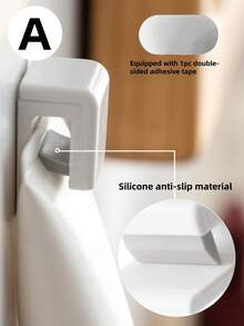 1套免打孔壁挂式牙刷架带盖，电动牙刷架，浴室牙膏收纳架，2/5/6槽自粘式牙刷整理器，家庭浴室收纳配件，浴室小工具 - 彩色 - 查看 4