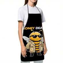 1PC Cartoon Dinosaur Apron Red Green Dinosaur Hugging Design Funny Animal Print Kitchen Apron Cute Cartoon Character Cooking Apron Family Baking Apron Creative Animal Pattern Kitchen Clothing - A - View 9