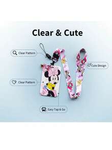 1个迪士尼卡通学生校园餐卡套，米奇老鼠挂绳证件套，徽章套，地铁/公交卡套，校园卡套，幼儿园卡套，返校证件套[挂绳+夹子]，卡套套装+挂绳，校园相框，学生文具餐卡，公交卡 - 彩色 - 查看 10