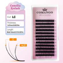 CoMango 12Rows 3D Fluffy Double Layer Camellia Eyelash Extension 0.07mm C+LC/D+LD Curl Wispy Natural Soft Multi-Layer False Eyelash Auto-Fan Lash Extensinos - Black - View 20