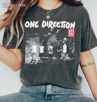 Black T-Shirt  With Popular Colors, Animal Patterns, Geometric Patterns, Tie Dye Patterns, Floral Patterns, Millennial Spicy Girl Style, Y2K Style, Basic Patterns, Floral Patterns, Loose,Fall Outfit For Women, Christmas Outfit Women,Tops,Fall Clothes For Women,Vestidos Elegantes De Mujer  Vintage One Diection Pop Music Shirt, One Funny Direction Graphic Kids Tee, Retro Direction Music Album Sweatshirt, Gift For Men Women Tee