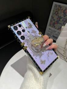 Aurora Bracket Phone Case Compatible With IPhone 11/12/13/14/15 Pro Max, Galaxy S24/S23/S22/S21 Ultra, A13/A14/A22/32/34/52/53/54/72/73/24, Z Flip 6/5/4/3 - Purple - View 3