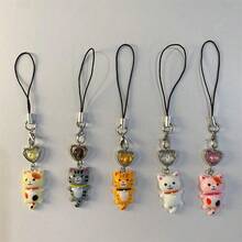 Móc khóa hình mèo nhỏ INS mới, hình động vật hoạt hình phong cách retro Y2K, đồ trang trí treo điện thoại đơn giản, bùa may mắn hình mèo, mặt dây chuyền dây đeo điện thoại tương thích với Android và hầu hết các điện thoại thông minh, quà tặng cho mẹ, gia đình, bạn bè, trẻ em, sinh nhật, ngày lễ. - Dây đeo điện thoại hình trái tim hình mèo con - Xem 1