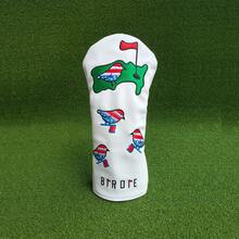 Premium Leather Golf Club Head Cover, White Bird Embroidery, For Driver, Wood, Hybrid Clubs - Multicolor - View 10