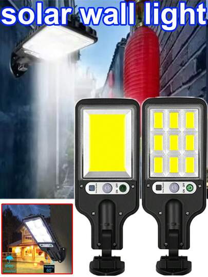 1 pieza Luz solar con sensor de movimiento para exteriores - Adecuada para entradas de propiedades de alquiler, estaciones de entrega, refugios para bicicletas y puntos de recogida para comida para llevar. Se carga durante el día y se enciende automáticamente por la noche, mejorando en gran medida la nocturna.