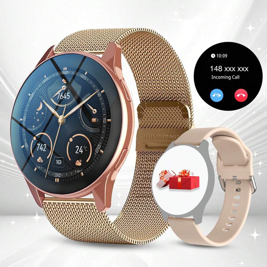 Smartwatch con llamadas/marcación inalámbrica, múltiples modos deportivos, alerta y rechazo de llamadas entrantes, notificación de SMS, fondo de pantalla personalizable, compatible con iOS/Android - Multicolor - Ver 1