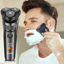 SOLIMPIA IPX7 Waterproof Three-Blade Floating Veneer Net Men's Electric Shaver - Silver - View 9