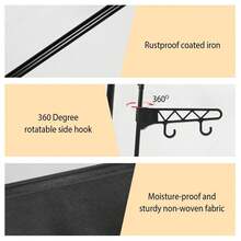 HUOMAQFAN Clothes Storage Organizer Clothes Rack 63 Inch With 3 Hanging Rods White Garment Rack For Bedroom Closet Living Room Use - trắng - Xem 6