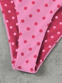 Bộ bikini hai mảnh chấm bi hồng tím dành cho nữ, kiểu dáng thanh lịch, gợi cảm, thích hợp cho kỳ nghỉ hè, đi biển và các buổi tiệc. - Nhiều màu - Xem 4