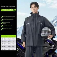 1 Set Unisex Casual Hooded Raincoat With Reflective Stripes, Breathable Ventilation Holes, Full Body Separable Rainsuit For Cycling, Waterproof, Lightweight, Suitable For Beach, Travel,Mother's Day Gift,Bedroom Decor,Garden,Kitchen Decor,Summer,Beach,Travel Essentials,Room Decor,Squishy,Graduation - Men's and Women's Styles - View 15