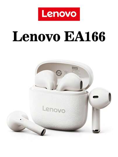  Lenovo EA166 Earphone Bluetooth Smart Noise Cancelling Super-Clear Call Wireless Bluetooth Headphones High-Quality Sound With Microphone IPX5 Waterproof For Running Sports Ear Buds Low Latency Suitable For Work, Travel, Sleep, Fitness, Listening Music Air Pods Lenovo EA166 Earbud