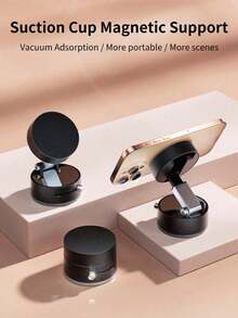 真空磁吸式折叠旋转支架双面吸盘通用真空旋转支架手机支架 - 彩色 - 查看 1