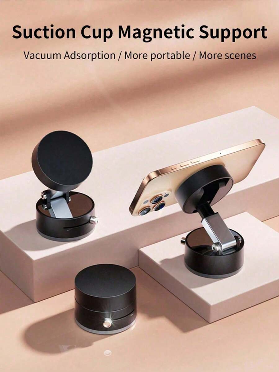 真空磁吸式折叠旋转支架双面吸盘通用真空旋转支架手机支架 - 彩色 - 查看 1