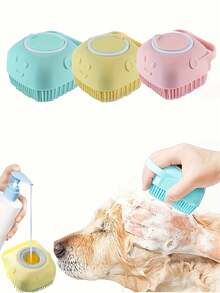 宠物按摩球梳毛刷 - 温和呵护猫狗，沐浴按摩两用工具，符合人体工学的手柄，经久耐用，猫咪专用梳毛工具，易于清洁的材质 - 彩色 - 查看 1