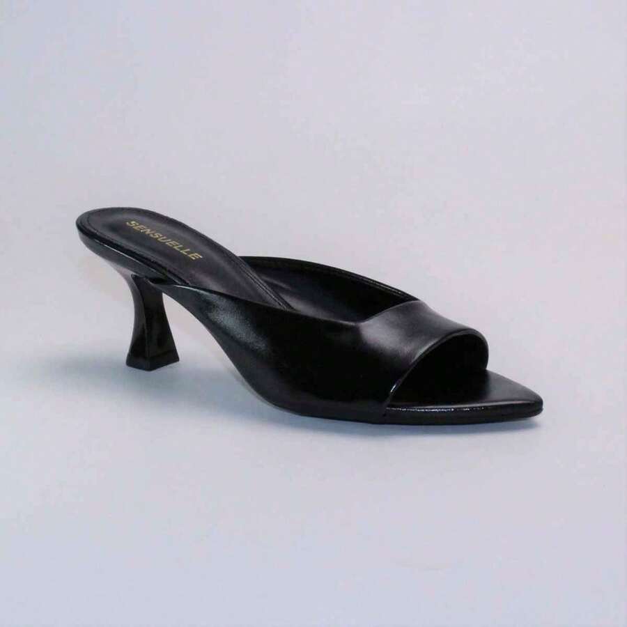 Women's Mule Sandal With Pointed Toe, Leaf Design, Low Heel, V-Shaped Cup, Comfortable, Lightweight, And Soft. - 這種優雅 - 查看 1