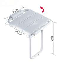 Folding Bathroom Chair, Folding Shower Chair With Legs For The Elderly, Shower Bench, Shoe Changing Stool - White - View 2