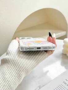 Butterfly & Tulip Painted Transparent Card Holder Soft Silicone Protective Phone Case Compatible With IPhone 17pro/17Air /17/17promax16/11/, Galaxy S25/, 11/12Pro/12/12X, 10/9/Note9/12c/Note11pro/Note8Pro - Multicolor - View 4