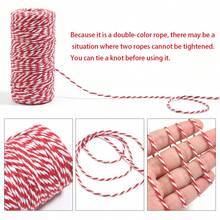100m/Cuộn Dây thừng hai màu 2mm, Dây thừng đóng gói quà tặng, Dây dài làm đồ trang sức, Phụ kiện dây đóng gói trang trí, Cho thẻ, Nhãn, Đồ thủ công DIY làm bằng tay, Gói quà, Bánh bao, Cua - Nhiều màu - Xem 4