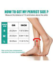 1 pieza Tobillera para mujeres y hombres, Manga de compresión para el tobillo Soporte para fascitis plantar, Calcetines con soporte de arco - Multicolor - Ver 2