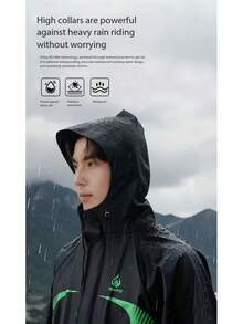 1 Set Unisex Casual Hooded Raincoat With Reflective Stripes, Breathable Ventilation Holes, Full Body Separable Rainsuit For Cycling, Waterproof, Lightweight, Suitable For Beach, Travel,Mother's Day Gift,Bedroom Decor,Garden,Kitchen Decor,Summer,Beach,Travel Essentials,Room Decor,Squishy,Graduation - Men's and Women's Styles - View 5
