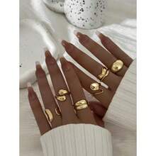 Comercio Exterior Transfronterizo Dropshipping Anillos de Mujer Anillos de Moda Estilo Punk Cruz Mariposa Corazón - Oro 11 - Ver 17