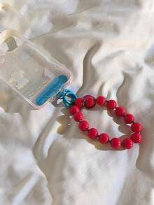 1件串珠手链、手机壳挂绳、时尚多巴胺链条钥匙扣、包包挂饰、项链手机挂绳 - 彩色 - 查看 10