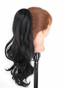 半扎马尾假发，带发夹，蓬松高冠，合成马尾，逼真发丝。 - 彩色 - 查看 4