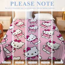 SANRIO Hello Kitty主题法兰绒毯,粉色底,满版Hello Kitty印花,可爱少女风,既美观又实用,可作为礼物或日常家居用品,也可用作披毯、空调毯、沙发毯,适用于沙发、卧室、露营、旅行等场合,实用且具有纪念意义。 - 彩色 - 查看 8