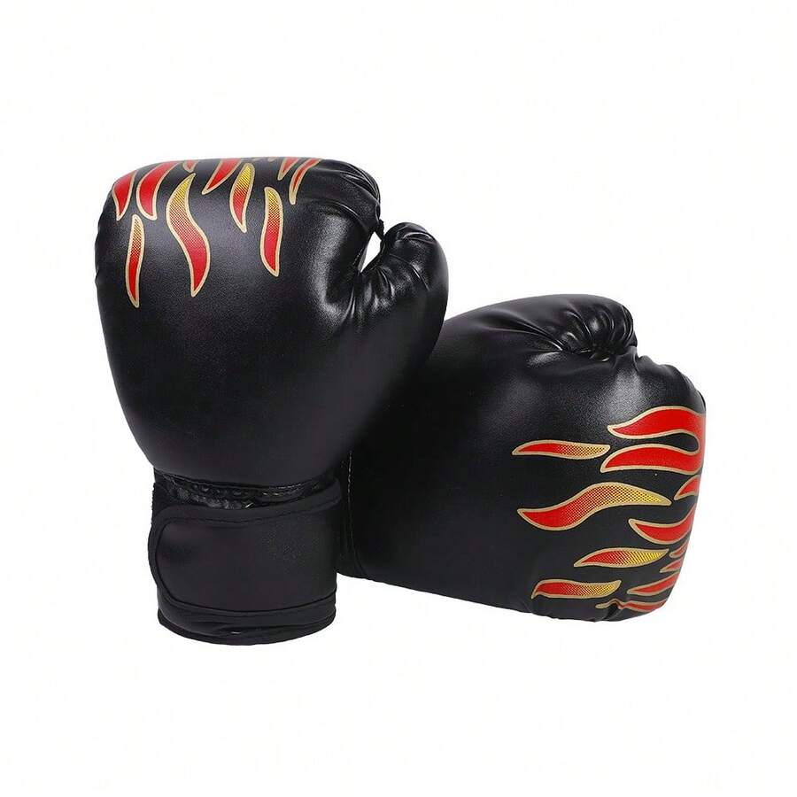 Boxing Gloves For Boys And Girls, 1 Pair, Professional Thai Sparring Training Gloves For Youth Boxing. - Black - View 1