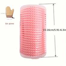 1pc Cat Grooming Glove With 1pc Cat Grooming Brush Toy, Cat Scratching Tool, Wall Scratching Tool, Fur Grooming Tool, Scratch-Free Cat Scratcher, Face Grooming Tool, Scratching Tool, Wall Scratching Tool, Self-Grooming Cat Brush Glove - Multicolor - View 6
