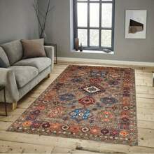 1pc Vintage Coffee-Colored Bohemian Rug - Persian Style, Suitable For Living Room, Bedroom And Entryway - 4 - View 2