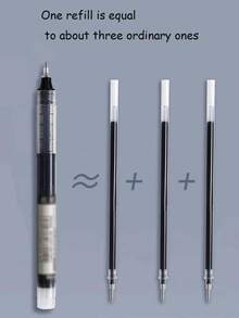 6pcs Blue Liquid Gel Pens/Quick-Dry Ballpoint Pens, Large Capacity Notebooks/Office Signature Pens, Suitable For School, Office, Exams, Stationery, Back To School Supplies, Teacher Supplies, High School Supplies, Markers - A - View 3