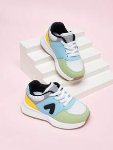 Kids Soft Bottom Casual Sneakers, Fashion White Shoes For Boys And Girls - Green - View 3