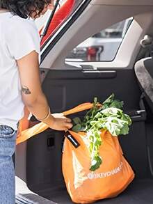 1pc Large Capacity Foldable Reusable Shopping Bag - Highly Portable With Storage Pouch Design, Space-Saving Circular Shape, Suitable For Travel, Shopping, Daily Use - Multicolor - View 4