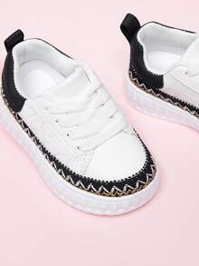 Kids' Soft Sole Versatile Sneakers, Fashion Girls' Casual Canvas Shoes, Boys' Leisure Flat Shoes - Beige - View 7