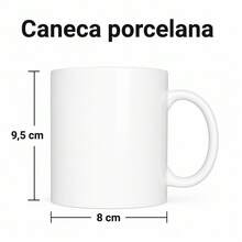 Caneca de Porcelana Personalizada 325ml  Dia dos Pais Te amo + Foto e Nome - Multicolorido - Visão 3