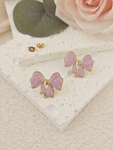 Europäisch-amerikanischer, farbiger, goldfarbener Edelstahl Schleifenohrstecker für Frauen, vielseitiges, einfaches Öltropfen-Design Schmuck für Frauen, Strand, Sommer, Boho-Schmuck, süße Ohrringe für Teenager-Mädchen, klobiger Schmuck für Frauen, Sommer-Strandurlaub Bikini-Accessoires, attraktive Kleidung, Hochzeitskleider Accessoires - vielseitiger Schmuck perfekt zum Tragen beim Schwimmen, Baden, Trainieren, großartig als Valentinstag, Geburtstag, Muttertag und Urlaubsüberraschung. - Verschiedenfarbig - Übersicht 10